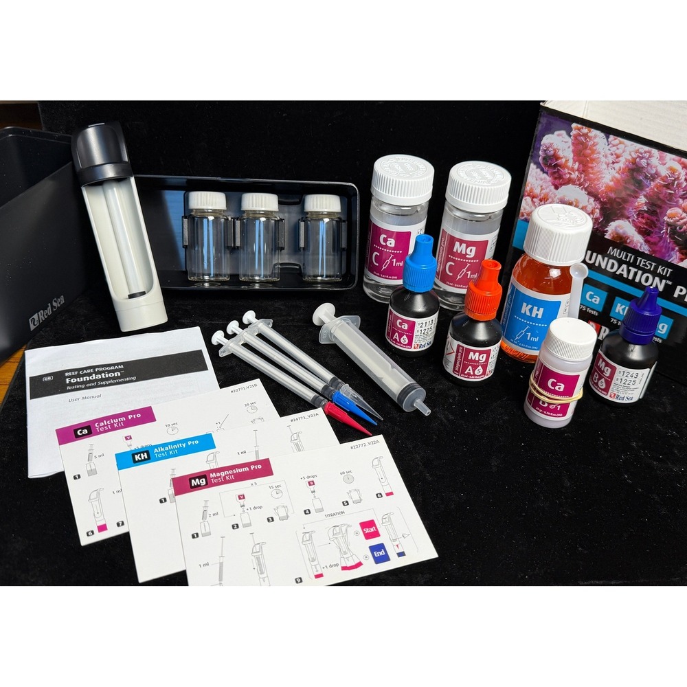 Red Sea Foundation Pro Multi Test Kit: Ca KH Mg, Reef Aquarium Water Test R21510